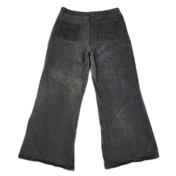 Buggirl RARE Y2K Rave 90s Wide Leg Black Jeans Size M - Picture 2 of 8